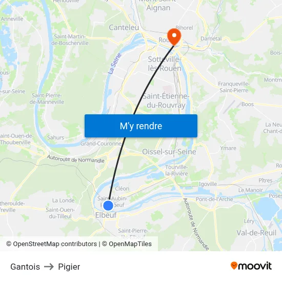 Gantois to Pigier map