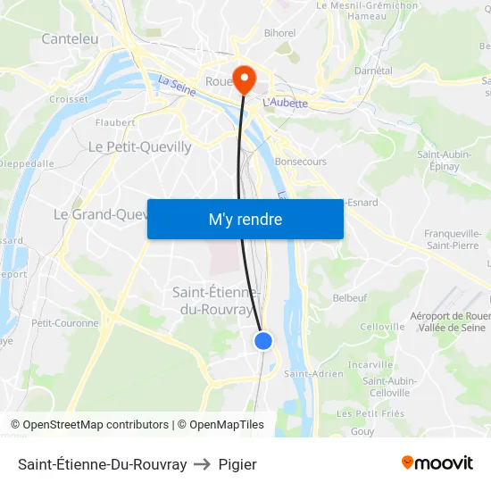 Saint-Étienne-Du-Rouvray to Pigier map
