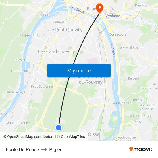 Ecole De Police to Pigier map