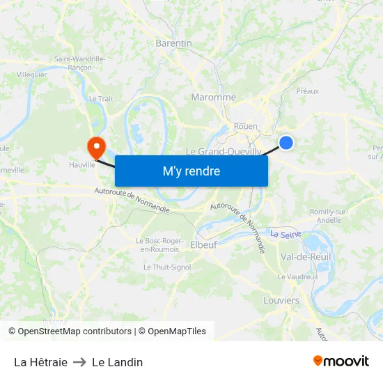 La Hêtraie to Le Landin map