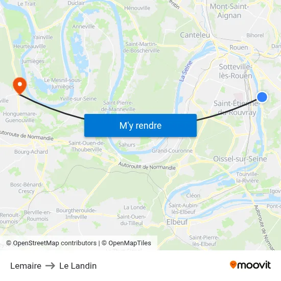 Lemaire to Le Landin map