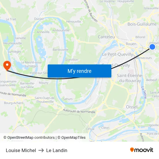 Louise Michel to Le Landin map