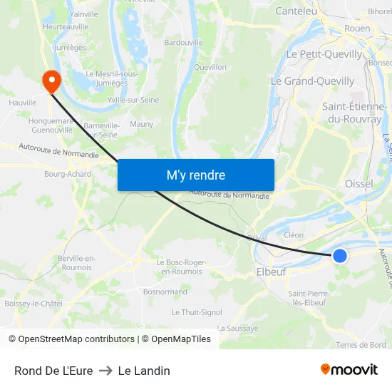 Rond De L'Eure to Le Landin map