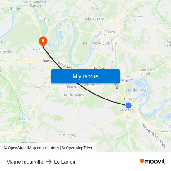Mairie Incarville to Le Landin map