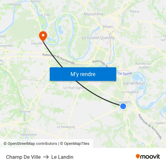 Champ De Ville to Le Landin map