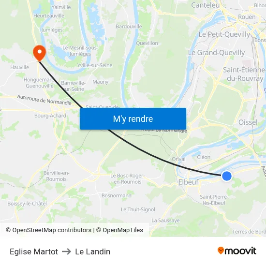Eglise Martot to Le Landin map