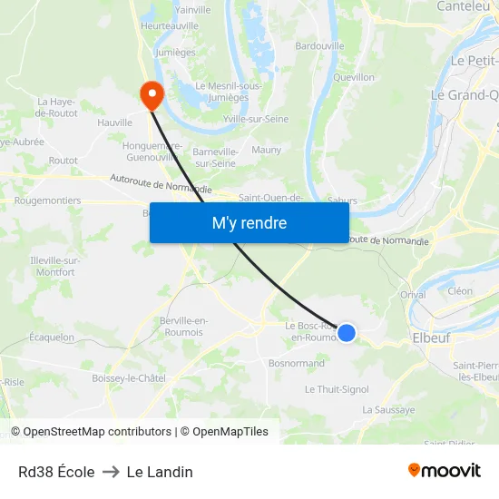 Rd38 École to Le Landin map