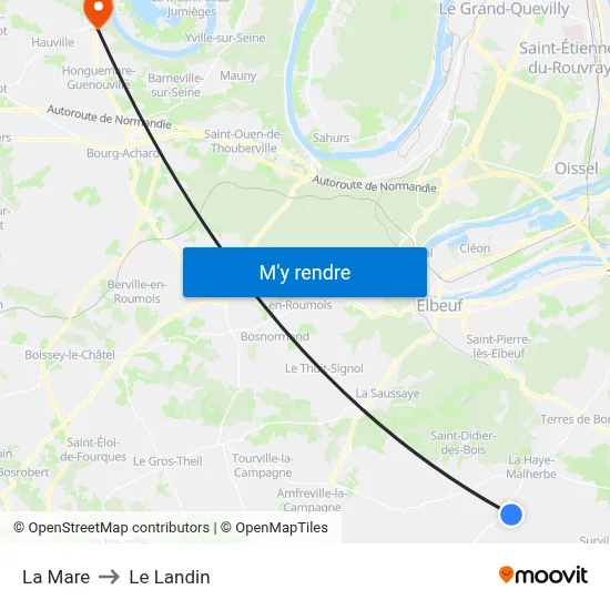 La Mare to Le Landin map