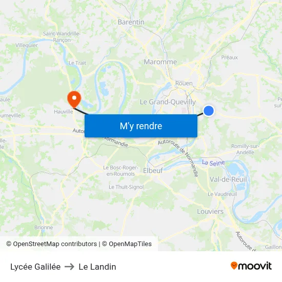 Lycée Galilée to Le Landin map
