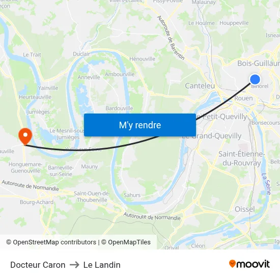 Docteur Caron to Le Landin map