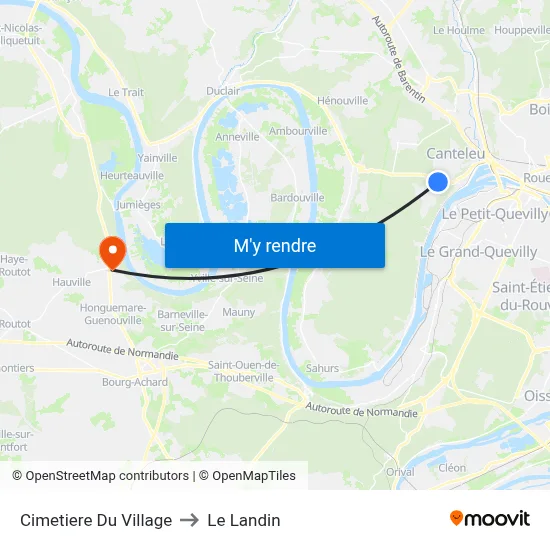 Cimetiere Du Village to Le Landin map
