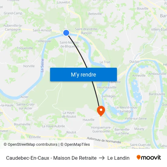 Caudebec C Maison Retraite to Le Landin map