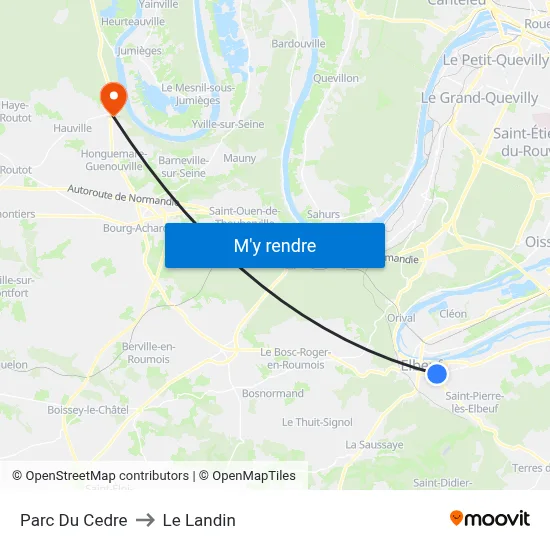 Parc Du Cedre to Le Landin map