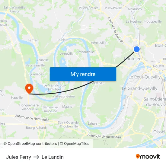 Jules Ferry to Le Landin map
