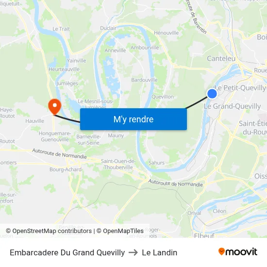Embarcadere Du Grand Quevilly to Le Landin map