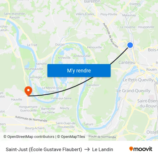 Saint-Just (École Gustave Flaubert) to Le Landin map