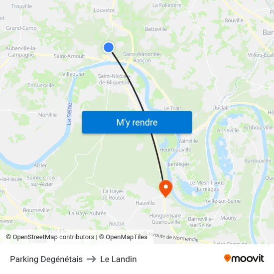 Parking Degénétais to Le Landin map