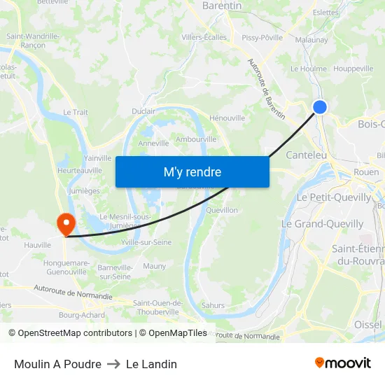 Moulin A Poudre to Le Landin map