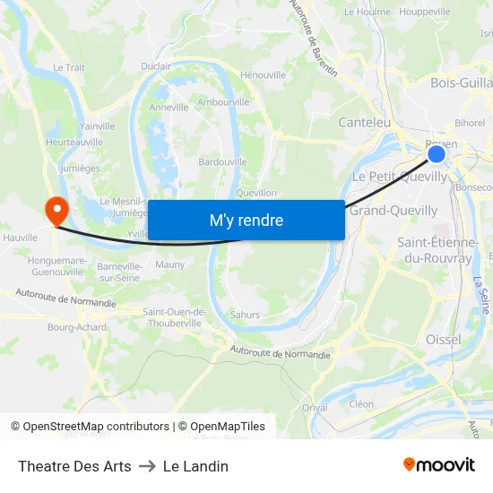 Theatre Des Arts to Le Landin map