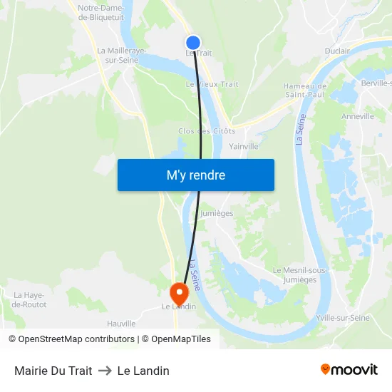 Mairie Du Trait to Le Landin map