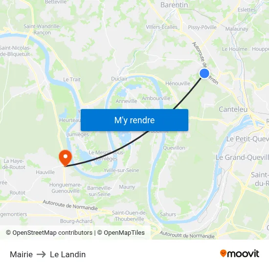 Mairie to Le Landin map