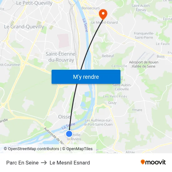 Parc En Seine to Le Mesnil Esnard map