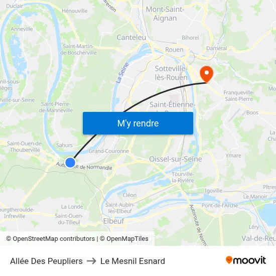 Allée Des Peupliers to Le Mesnil Esnard map