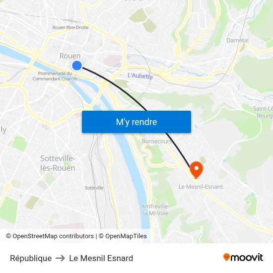 République to Le Mesnil Esnard map