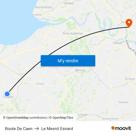 Route De Caen to Le Mesnil Esnard map