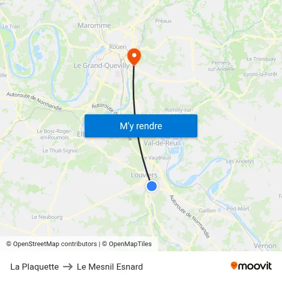 La Plaquette to Le Mesnil Esnard map