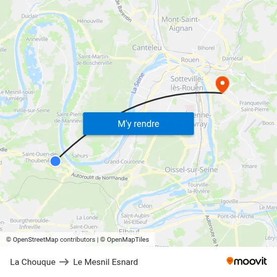 La Chouque to Le Mesnil Esnard map