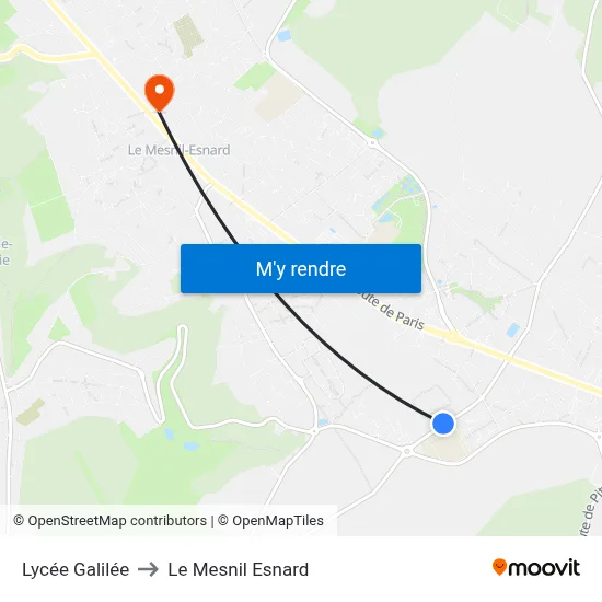 Lycée Galilée to Le Mesnil Esnard map