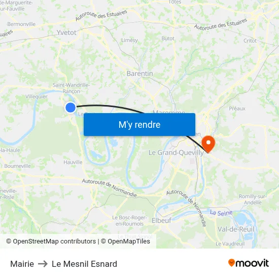 Mairie to Le Mesnil Esnard map