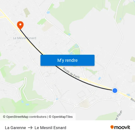 La Garenne to Le Mesnil Esnard map