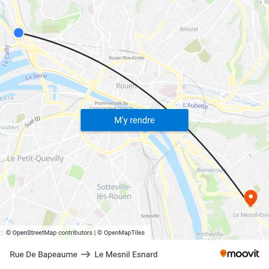 Rue De Bapeaume to Le Mesnil Esnard map