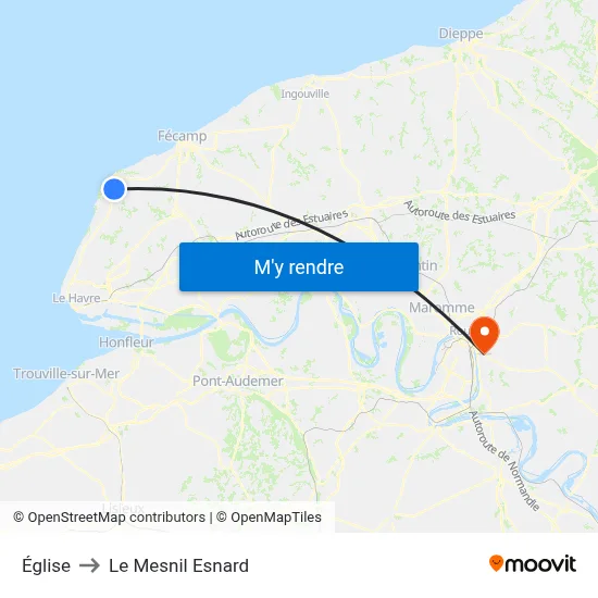 Église to Le Mesnil Esnard map