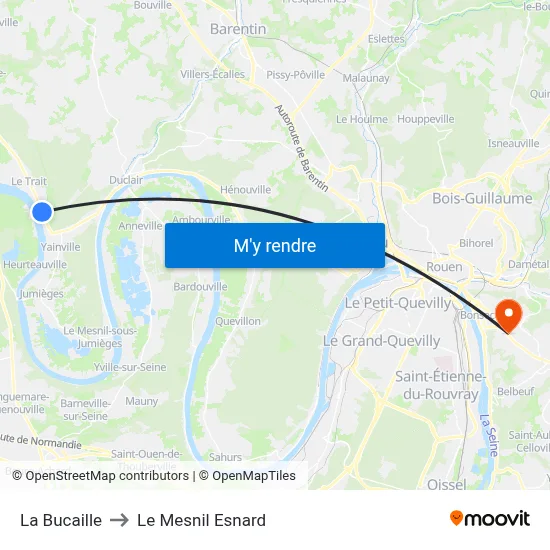 La Bucaille to Le Mesnil Esnard map