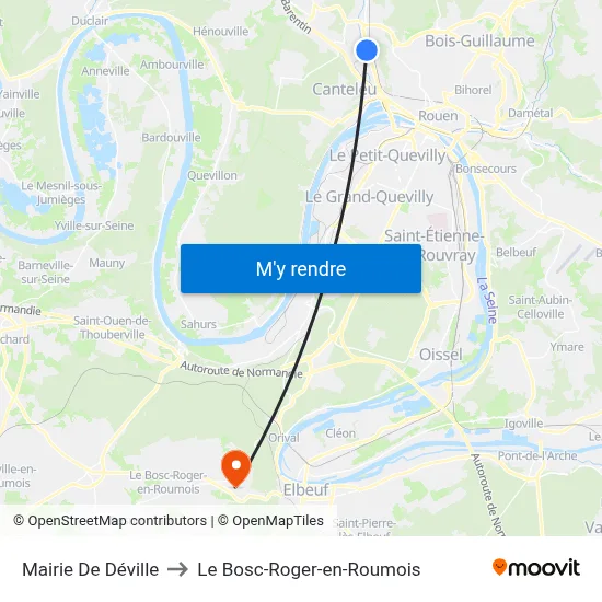 Mairie De Déville to Le Bosc-Roger-en-Roumois map