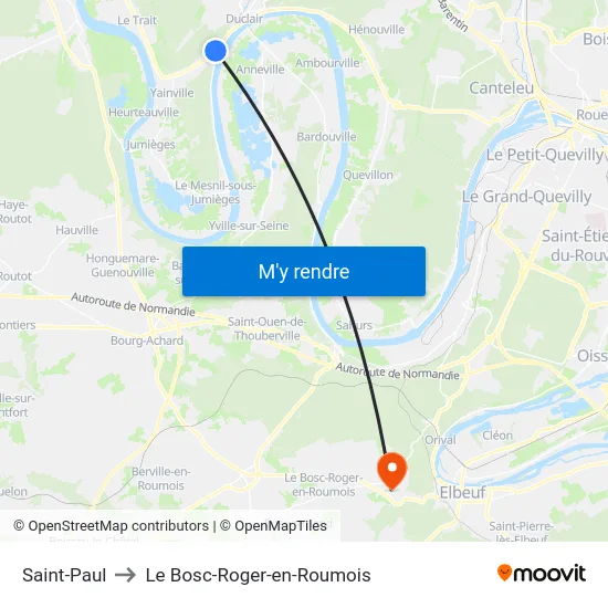 Saint-Paul to Le Bosc-Roger-en-Roumois map