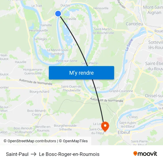 Saint-Paul to Le Bosc-Roger-en-Roumois map