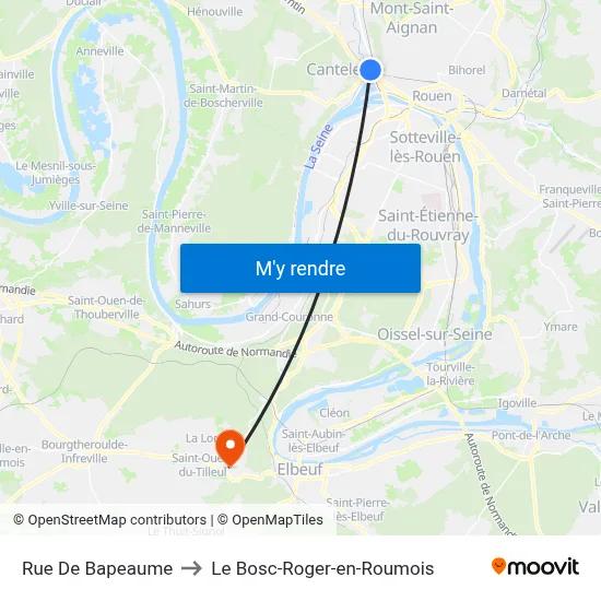 Rue De Bapeaume to Le Bosc-Roger-en-Roumois map