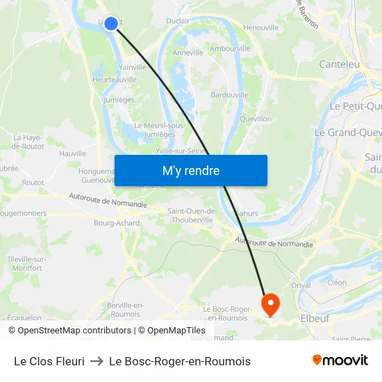 Le Clos Fleuri to Le Bosc-Roger-en-Roumois map