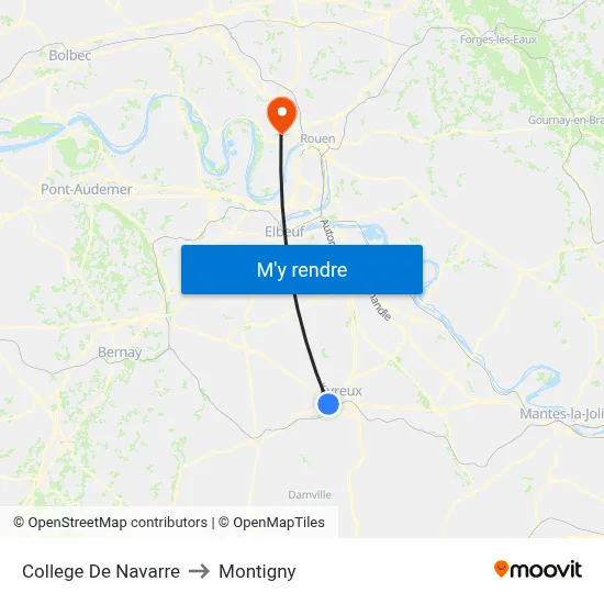 College De Navarre to Montigny map