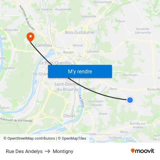 Rue Des Andelys to Montigny map