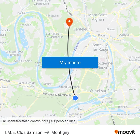 I.M.E. Clos Samson to Montigny map