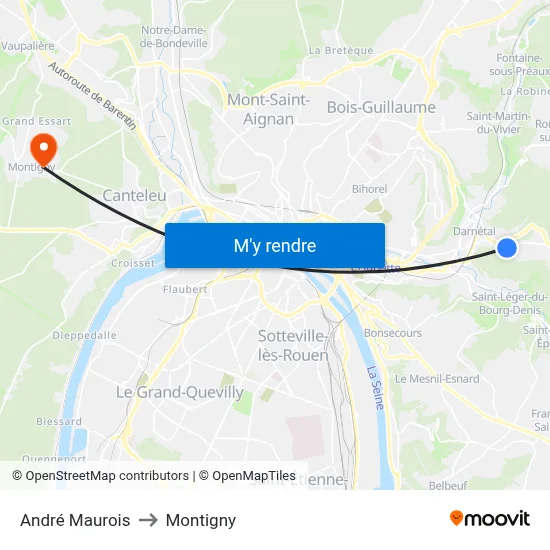 André Maurois to Montigny map
