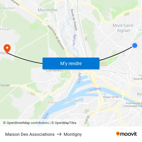 Maison Des Associations to Montigny map