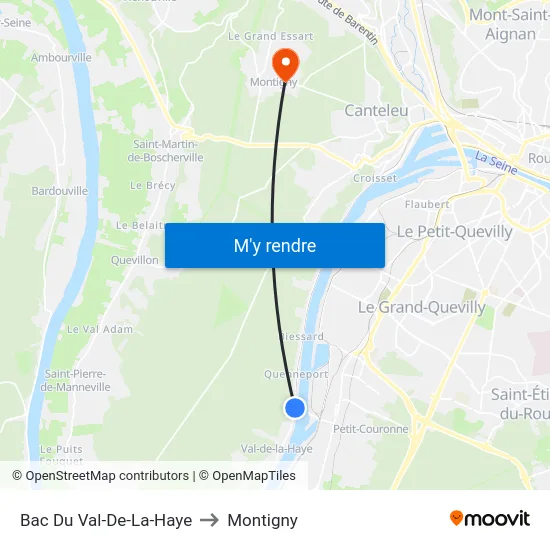 Bac Du Val-De-La-Haye to Montigny map