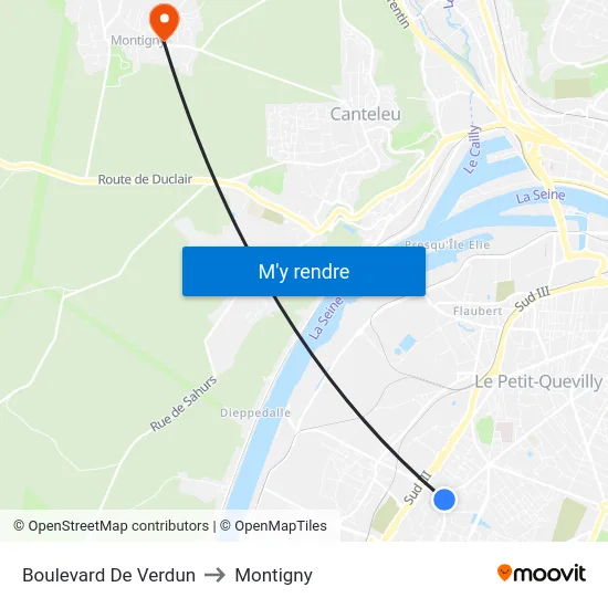 Boulevard De Verdun to Montigny map