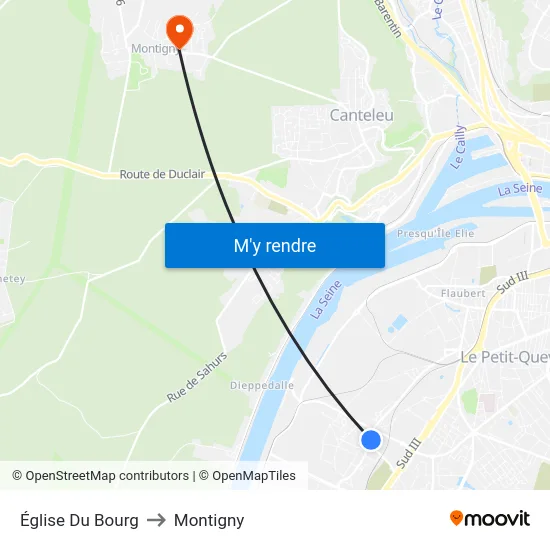 Église Du Bourg to Montigny map